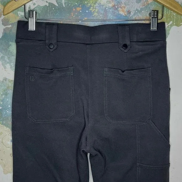 Betabrand Size Medium Long Pants Utility Skinny Leg Slate Gray Twill Pull On - Picture 6 of 7